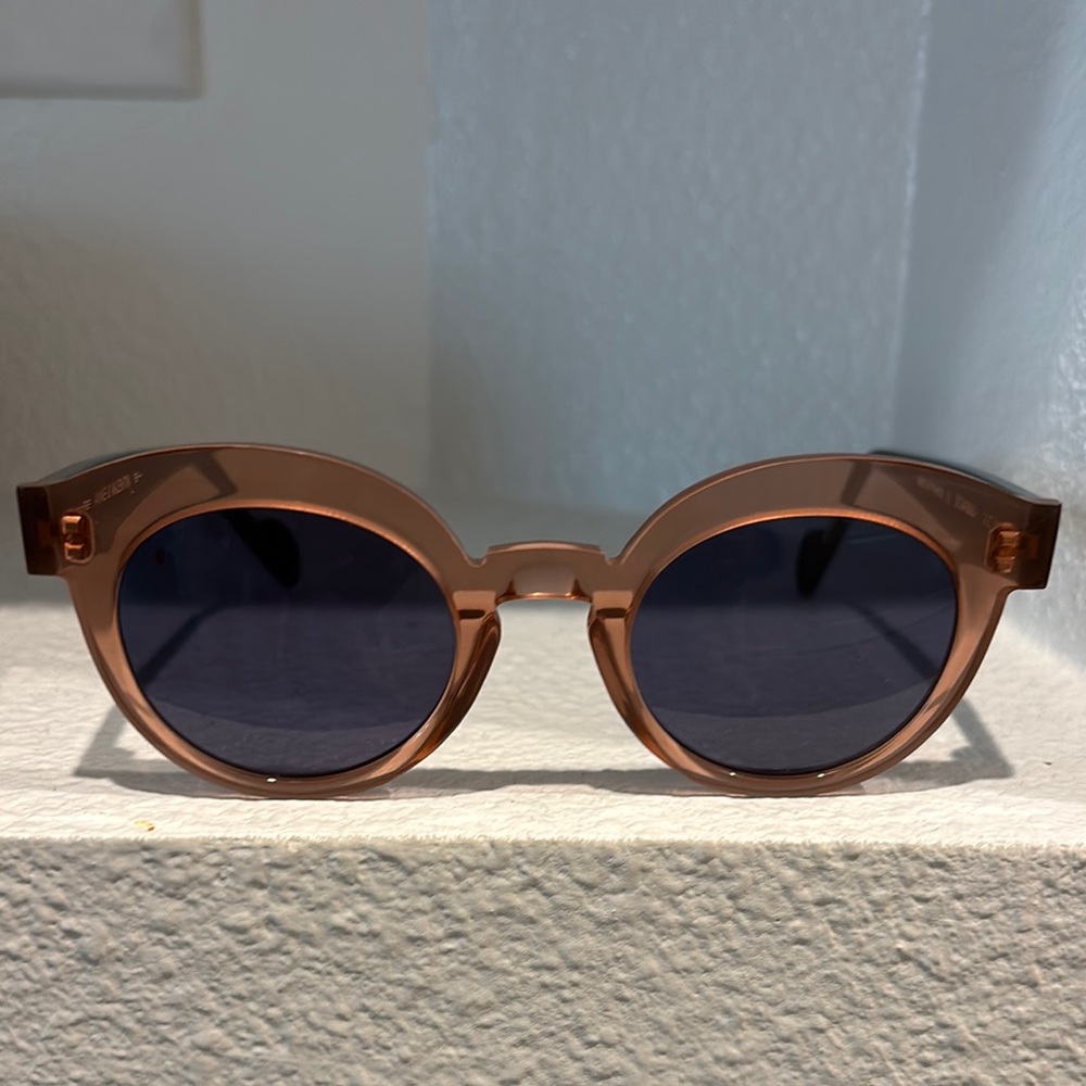 Anne & Valentin Chic Round Sunglasses with Brown Frame